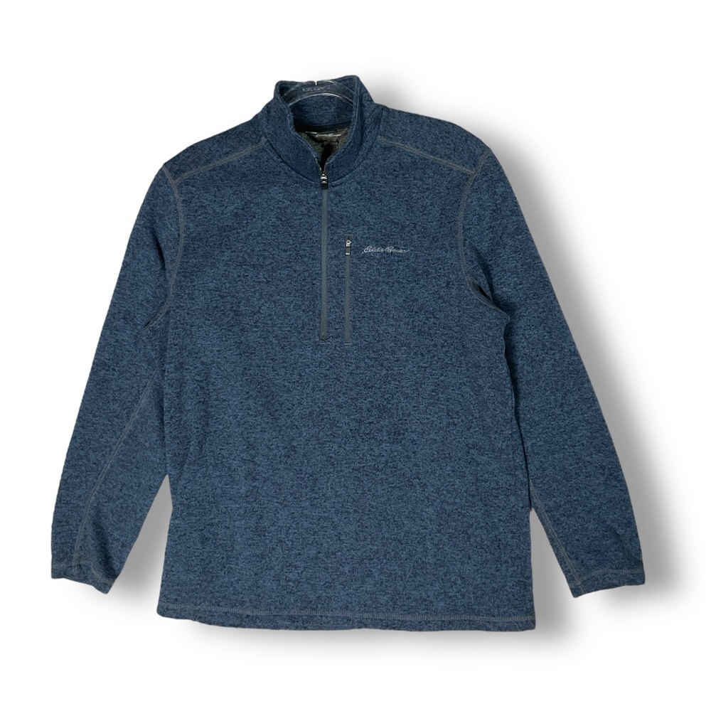 Eddie Bauer Men's Fleece Pullover Sz XL Half Zip Casual Blue